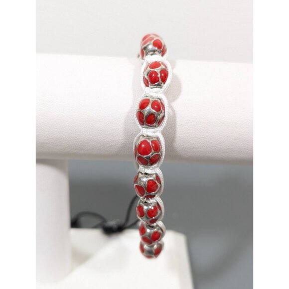 Joseph Nogucci Red Enamel Macrame Adjustable Cord Bracelet Boho Western NOGU - Picture 7 of 8